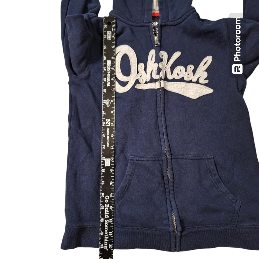 Pre-Owned OshKosh B'gosh Logo Zip Jacket - Boy Blue Size 10-12 - Picture 2 of 4